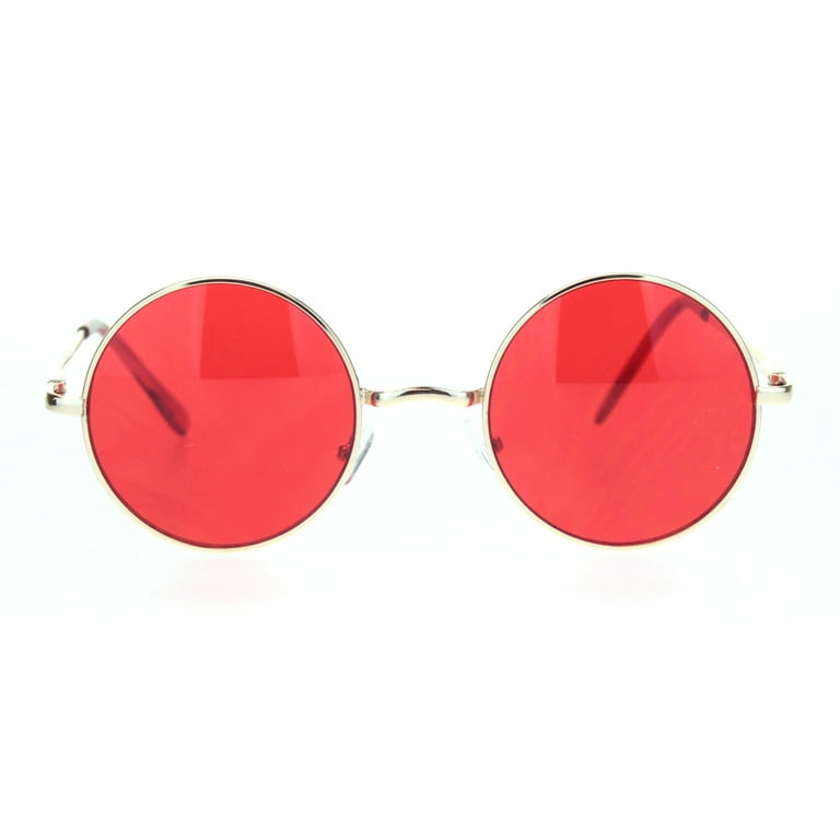 Red round frame sunglasses sales