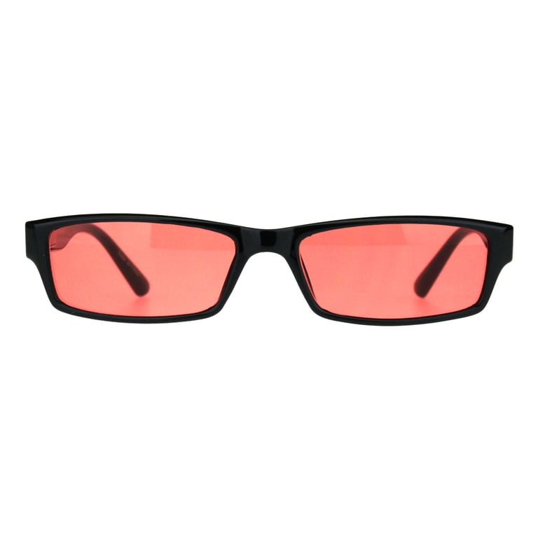 Mens Hippie Pimp Color Lens Narrow Rectangular Black Frame  display picture 3