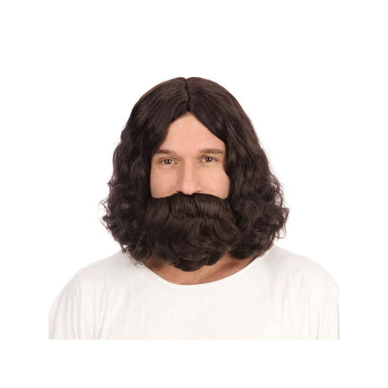 Jesus Wig & Beard Set Hippy Brown Hair Jesus Wig & Beard Set Hippy Brown Hair