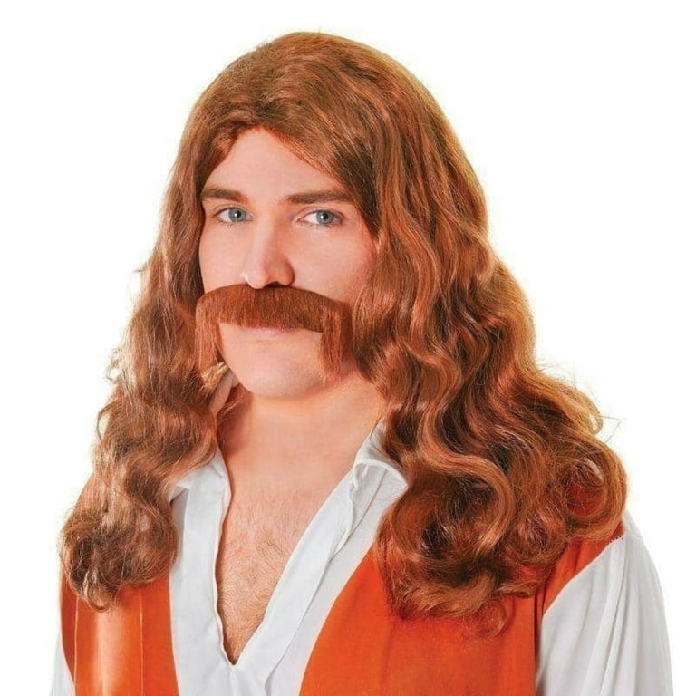 Hippy Man Wig + Tash Set Brown Hair Hippy Man Wig + Tash Set Brown Hair