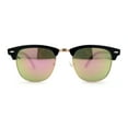 thumbnail image 1 of Mens Hipster Classic Half Horn Rim Iconic Sunglasses Black Gold Pink Mirror, 1 of 4