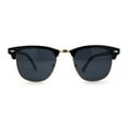 thumbnail image 1 of Mens Hipster Classic Half Horn Rim Iconic Sunglasses Black Gold Solid Black, 1 of 4