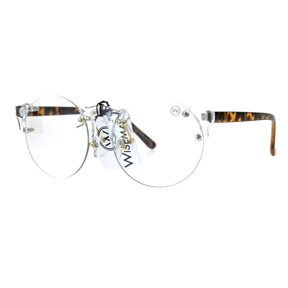 Mens Hipster Nerdy Retro Clear Circle Round Lens Eye Glasses Clear Tortoise