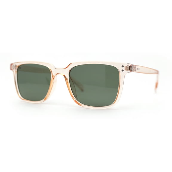 Mens Hipster Thin Plastic Horn Rim Sunglasses Peach Green