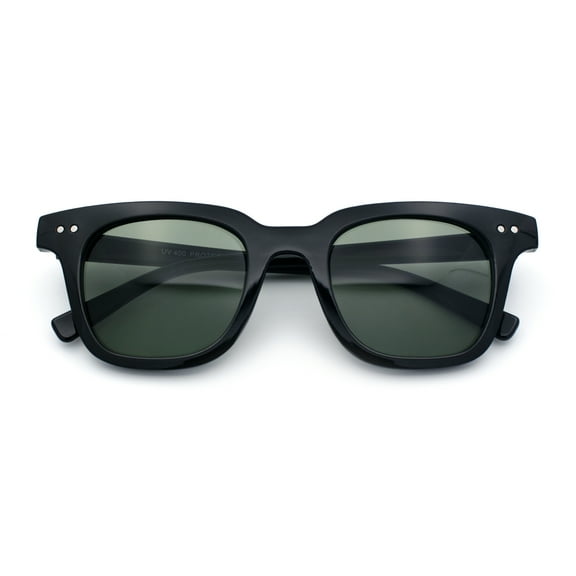 Mens Hipster Vintage Classic Horn Rim Hustler Plastic Sunglasses Black - Green