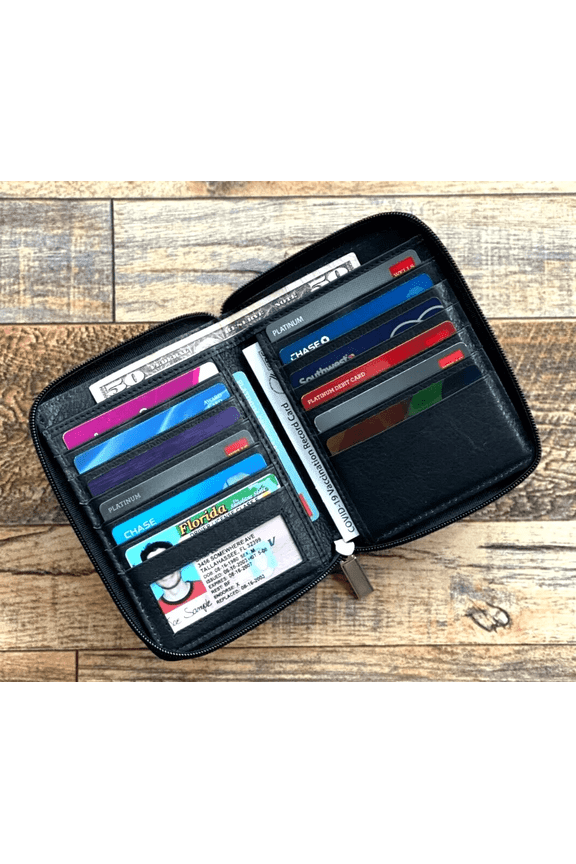 Mens Hipster wallet with all around zipper by Leatherboss