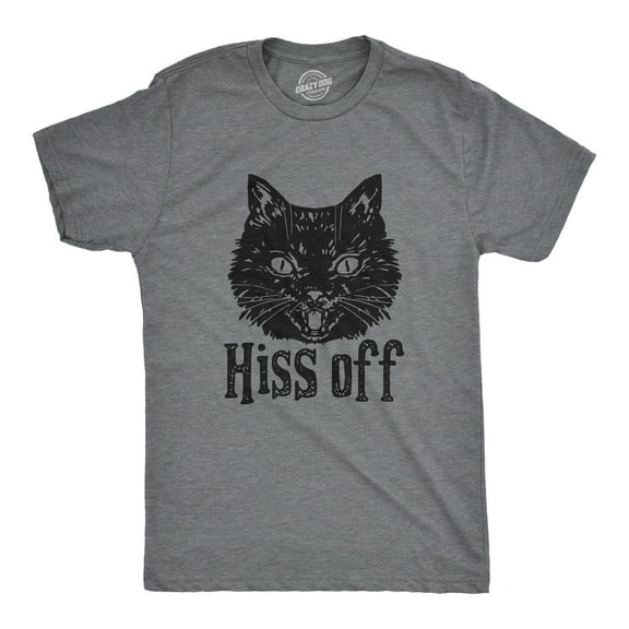 Mens Hiss Off T Shirt Funny Angry Hissing Aggressive Cat T Shirt for Guys Graphic Tees