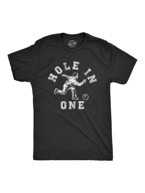 Mens Hole In One T Shirt Funny Sarcastic Wrong Sport Bowling Graphic Novelty Tee for Guys Graphic Tees