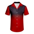 thumbnail image 1 of Mens Holiday Seaside Leisure Loose Button Stand Digital 3D Printed Shirt Short Sleeve Top, 1 of 4