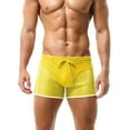 thumbnail image 1 of Mens Hollow Boxer Briefs Shorts Mesh Breathable Shorts See Through Drawstring Boxers Underwear Sexy Active Bikini Trunks, 1 of 6