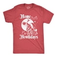 thumbnail image 1 of Mens Home for The Howlidays T Shirt Funny Xmas Howling Wolf Tee for Guys Graphic Tees, 1 of 9
