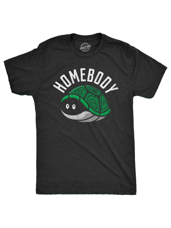 Mens Homebody T Shirt Funny Introverted Turtle Shell Joke Tee for Guys Graphic Tees
