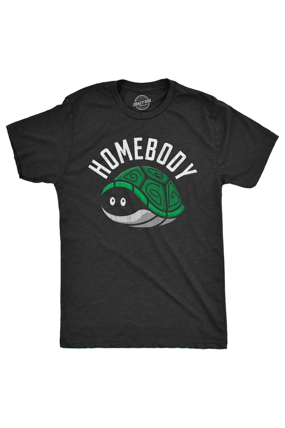 Mens Homebody T Shirt Funny Introverted Turtle Shell Joke Tee for Guys Graphic Tees