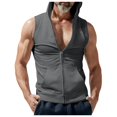thumbnail image 1 of Mens Hooded Cardigan Zip Sweatshirt Sleeveless Casual Vest Sports Jacket Men, 1 of 8