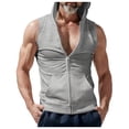 thumbnail image 1 of Mens Hooded Cardigan Zip Sweatshirt Sleeveless Casual Vest Sports Jacket Men, 1 of 9
