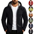 thumbnail image 1 of Mens Hooded Jacket Solid Color Outdoor Windproof And Waterproof Long Sleeved Windbreak Jacket Outdoor Hiking Trails, 1 of 7