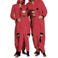thumbnail image 1 of Mens Hooded Jumpsuit Pajama One Piece Button Rompers Long Sleeve Rabbit Ears Butt Base Active Tracksuits, 1 of 10