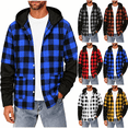 thumbnail image 1 of Mens Hooded Plaid Flannel Shirts Button Down Long Sleeve Casual Shirt Jacket with Pockets Hooded Drawstring Tops, 1 of 5