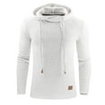 thumbnail image 1 of Mens Hooded Sweatshirt Long Sleeve Solid Knitted Hoodie Pullover Sweater Casual Gym Hoodies Sweatshirts, 1 of 2