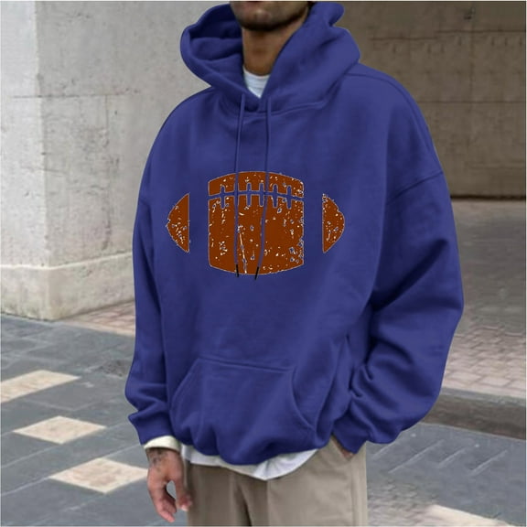 Mens Hooded Sweatshirt Long Sleeve Solid Knitted Hoodie Pullover Sweater Men Casual Fashion Hooded Sweatshirts Round Neck Print Pullover Long Sleeve Tops Sweatshirt