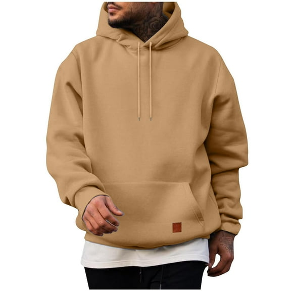 Iyufng Mens Hooded Sweatshirts,Hoodies for Men,Casual Fashion Solid Pullover Long Sleeve Hoodie with Pocket Sweatshirts,Mens Hoodies Pullover
