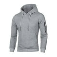 thumbnail image 1 of Mens Hooded Sweatshirts Iyufng,Hoodies for Men with Zipper,Men Casual Sports Pullover Solid Color Zipper Pocket Long Sleeve Tops,Mens Hoodies Pullover, 1 of 3