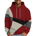 thumbnail image 1 of Mens Hooded Sweatshirts Color Block Casual Pullover Long Sleeve Hoodie With Pocket Sweatshirts, 1 of 4
