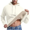 thumbnail image 1 of Mens Hooded Sweatshirts, Men's Heavy Hoodie Sherpa Fleece Lined Pullover Thick Winter Hooded Sweatshirt S-3XL, 1 of 7