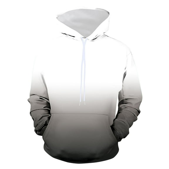 Mens Hooded Sweatshirts Zip Up Gradient Hoodie Non Positioning Printed Pullover Casual Long Sleeved Sweatshirt