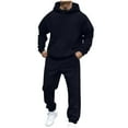 thumbnail image 1 of Mens Hooded Track Suits 2 Piece Set Sweatpant and Hoodie Set Hooded Sweatshirt Cell Phone Pocket Fleece Jogger Sweatpant Slim Jogging Suits Sets Sports Sweatsuit Travel Matching Lounge Set Clearance, 1 of 8