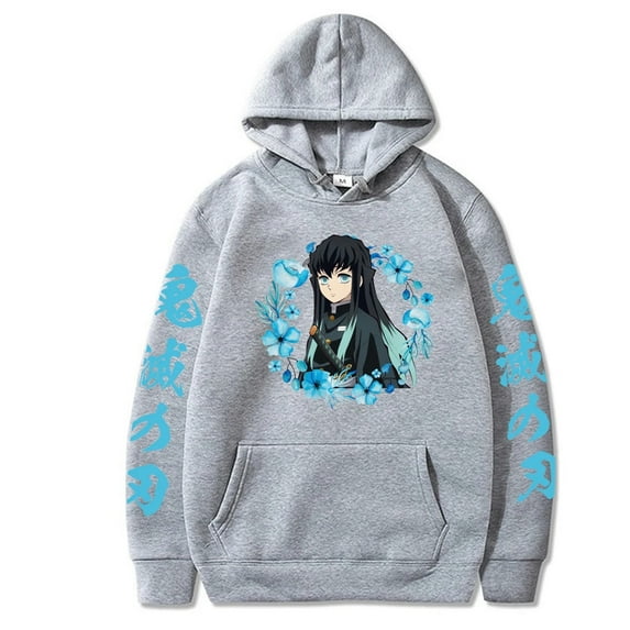 Mens Hoodie Anime Demon Slayer Muichiro Tokito Hoodie Spring and Autumn Sweatshirts Casual Fashion Clothes