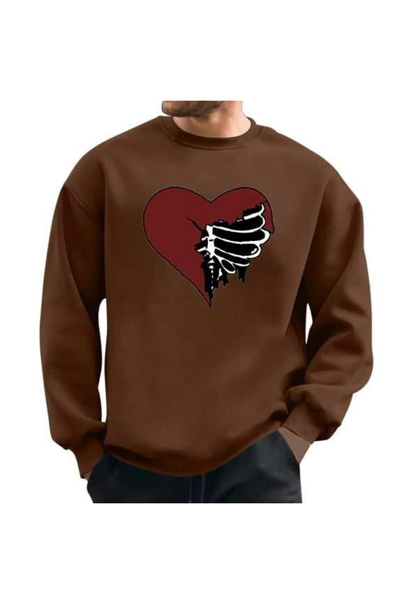 Mens Hoodie Do Damage Hoodie Binding Mens Zip Sweatsuit Sweater with Oversized Hood Team Issue Lite Male Autumn And Winter Tops Halloween Themed Hoodless Long Sleeve Pullover Sweatshirt Brown M