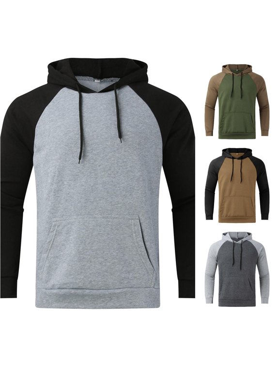 Mens Hoodie European Code Foreign Trade Mens Hooded Couple Hoodie Long Sleeve Solid Shirt S