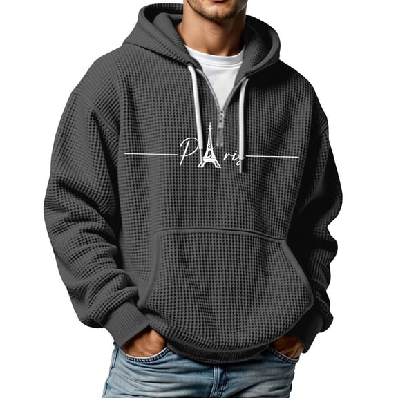 Mens Hoodie Fall Sweatshirt Soft Comfort Fit Outdoor Wear Front Pocket Mens Workout Clothing,Black,2XL