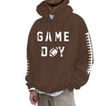 thumbnail image 1 of Mens Hoodie Fall Sweatshirt Football Fans Sports Rugby Player Retro Zip Up Hoodie for Men,Coffee,S, 1 of 4