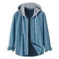 thumbnail image 1 of Mens Hoodie Fall Sweatshirt Thickened Solid Colour Textured Fashion Mens Autumn And Winter Clothes,BU2,M, 1 of 4