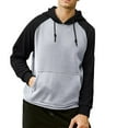 thumbnail image 1 of Mens Hoodie Fall Sweatshirt Zipper Splicing Large Size Sweater Mens Warm Clothing,Grey,XL, 1 of 4