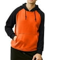 thumbnail image 1 of Mens Hoodie Fall Sweatshirt Zipper Splicing Large Size Sweater Mens Workout Clothing,Orange,M, 1 of 4