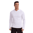 thumbnail image 1 of Pdbokew Men’s UPF 50+ Fishing Hoodie UV Sun Protection Long Sleeve Hooded Shirts White L, 1 of 7