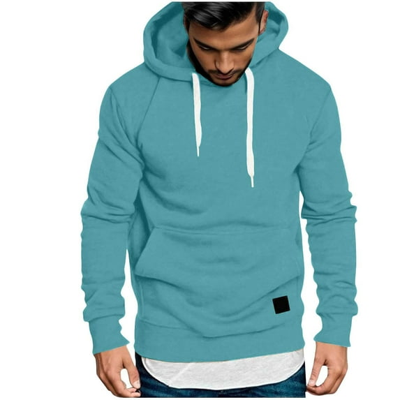 Mens Hoodie Gym Pullover Sweatshirt Jackets Lightweight Long Sleeve Zipped Hoody Tops Sweater Men's Sports Hooded Coat with Pocket Comfortable Fitted Oversize Outwear