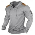 thumbnail image 1 of Mens Hoodie Jackets Half Zip Sweatshirts Solid Color Lightweight Long Sleeve Pullover Hooded Sweatshirt, 1 of 2