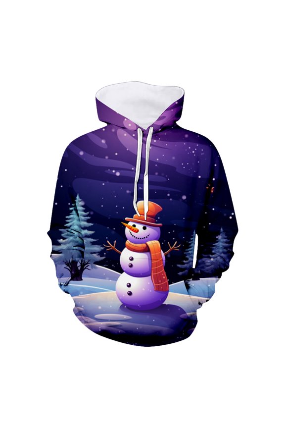 Mens Hoodie Men's And Women's Christmas Print Hoodie Sweatshirt Festive Pullover With Hood For Holiday Season And Parties Memory Boy Outdoor Slipper Athletic Hoodies for Men 4 8 Space Tunic Purple S