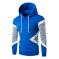 thumbnail image 1 of Mens Hoodie Multicolor Panel Sweatshirt Fleece Long Sleeve Sports Tops,Men's Stitching Sports Hooded Sweatshirts Top, 1 of 3