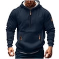 thumbnail image 1 of Mens Hoodie Plus Size Hoodie Solid Color Pullover Zipper Long Sleeve Has Pocket Large Size Hooded Sweatshirt for Men, 1 of 5