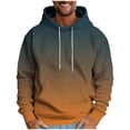 thumbnail image 1 of Mens Hoodie Pullover Color Block Sweatshirts Gradient Long Sleeve Fleece Hoody Pullover Drawstring Casual Tops with Pockets for Training Thin Lightweight Fall Street Outwear, 1 of 4