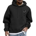 thumbnail image 1 of Mens Hoodie Pullover Cross Graphic Hooded Jesus Inspirational Religious Faith Oversized Sweatshirt for Men,Black,XL, 1 of 5