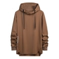 thumbnail image 1 of Mens Hoodie Pullover Hooded Long Sleeve Drawstring Knit Mens Casual Clothing,Khaki,XL, 1 of 4