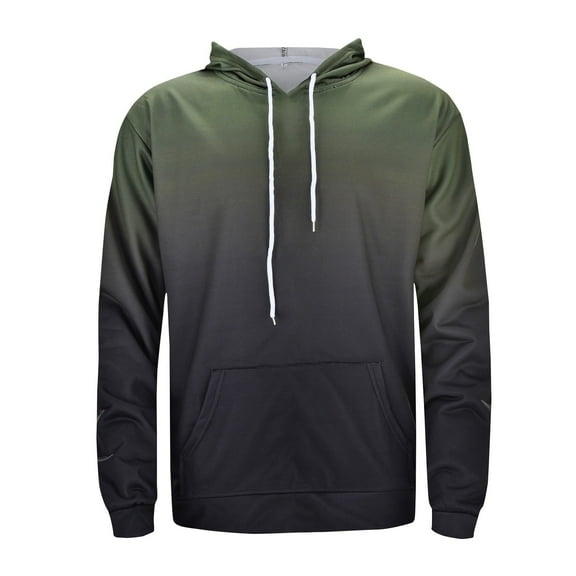 Mens Hoodie Pullover Long Sleeve Casual Fashion Sweatshirts Drawstring Sports Hooded Shirt