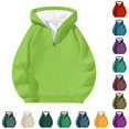 thumbnail image 1 of Mens Hoodie Pullover Zip Drawstring Waffle Knit Long Sleeve Plaid Hoodie Sweatshirts Mens Winter Hoodie, 1 of 6
