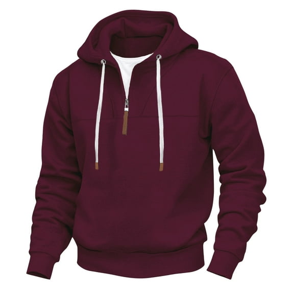 Mens Hoodie Qiggri Men's Fashion Hoodies Pullover Casual Sweatshirt Drawstring Quarter Zip Hoodie